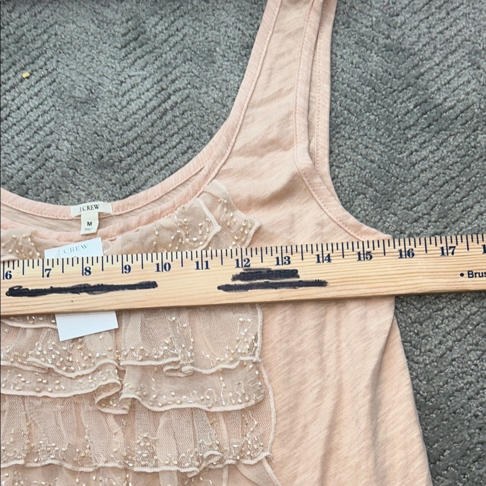 J.Crew Beaded Ruffle Tank Top Blush Pink Size M - Picture 8 of 9